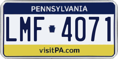 PA license plate LMF4071