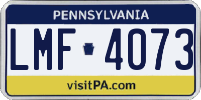 PA license plate LMF4073