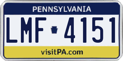 PA license plate LMF4151