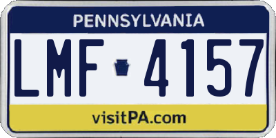 PA license plate LMF4157