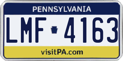 PA license plate LMF4163