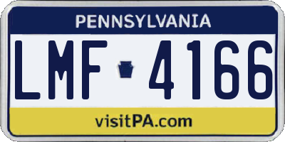PA license plate LMF4166