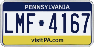 PA license plate LMF4167
