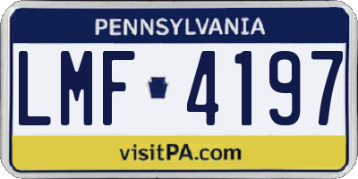 PA license plate LMF4197