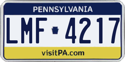PA license plate LMF4217