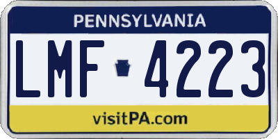 PA license plate LMF4223