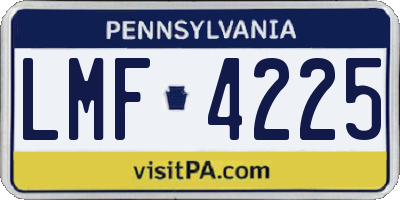 PA license plate LMF4225