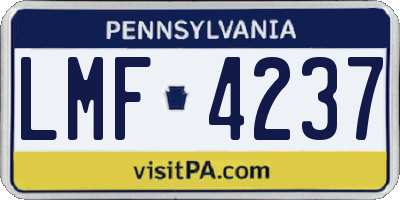 PA license plate LMF4237