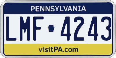 PA license plate LMF4243