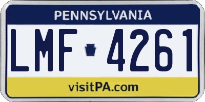 PA license plate LMF4261