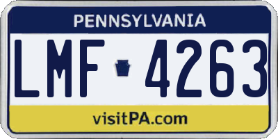 PA license plate LMF4263