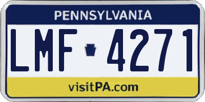 PA license plate LMF4271