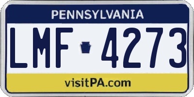 PA license plate LMF4273