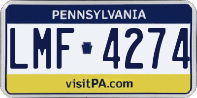 PA license plate LMF4274