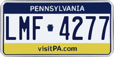 PA license plate LMF4277