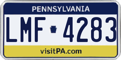 PA license plate LMF4283