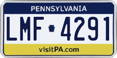 PA license plate LMF4291