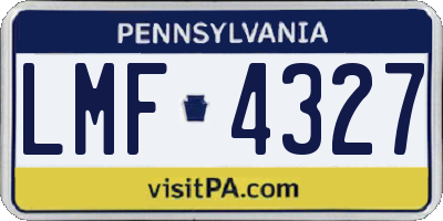 PA license plate LMF4327