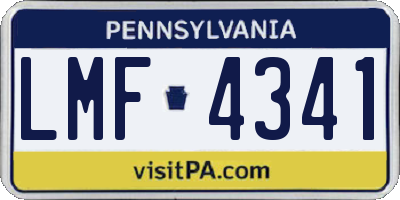 PA license plate LMF4341