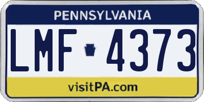 PA license plate LMF4373