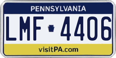 PA license plate LMF4406