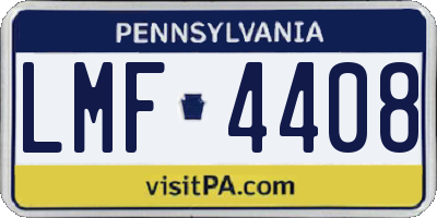PA license plate LMF4408