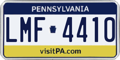 PA license plate LMF4410