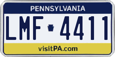 PA license plate LMF4411