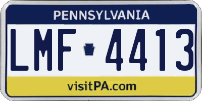 PA license plate LMF4413