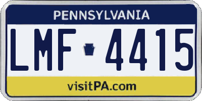 PA license plate LMF4415