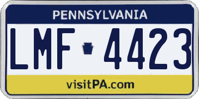 PA license plate LMF4423