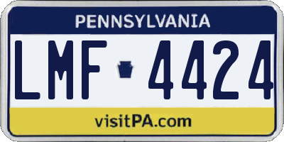 PA license plate LMF4424