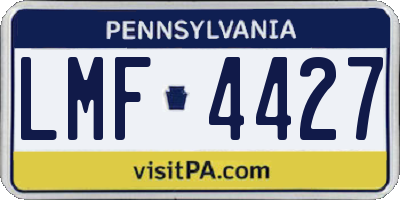 PA license plate LMF4427