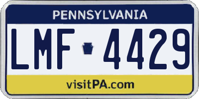 PA license plate LMF4429