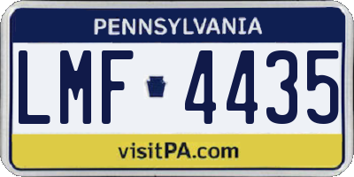 PA license plate LMF4435