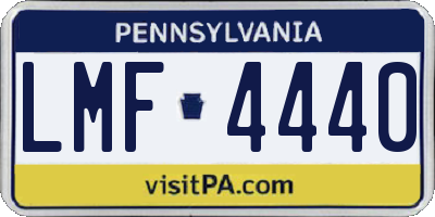 PA license plate LMF4440