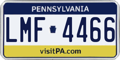 PA license plate LMF4466