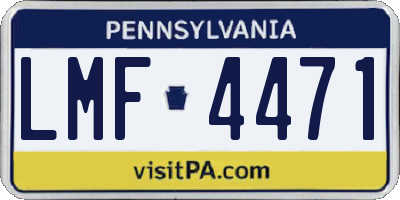 PA license plate LMF4471