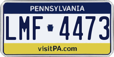 PA license plate LMF4473
