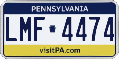PA license plate LMF4474