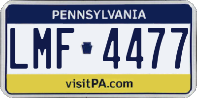 PA license plate LMF4477