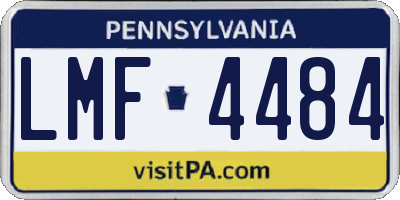 PA license plate LMF4484
