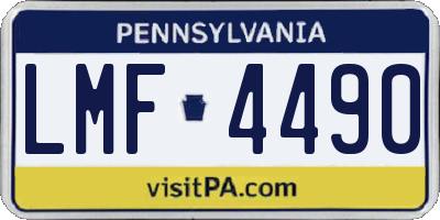 PA license plate LMF4490