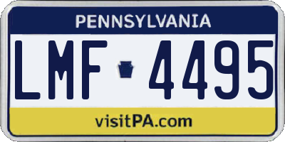 PA license plate LMF4495