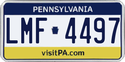 PA license plate LMF4497