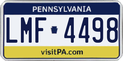 PA license plate LMF4498