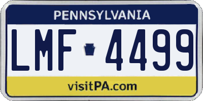 PA license plate LMF4499