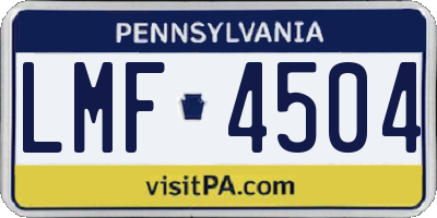 PA license plate LMF4504