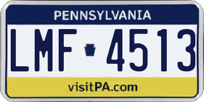 PA license plate LMF4513