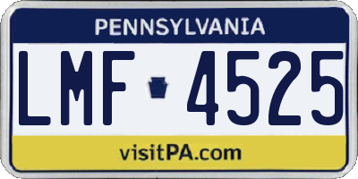 PA license plate LMF4525